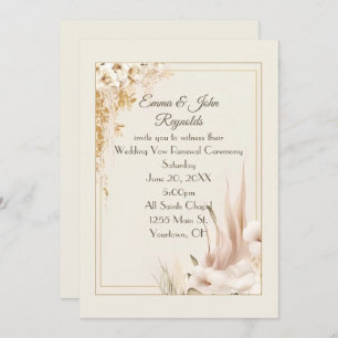 Vow Renewal Wedding Floral Frame Invitation