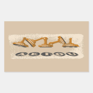 Vowels AEIOU English language Grammar Rectangular Sticker