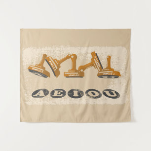 Vowels AEIOU English language Tapestry