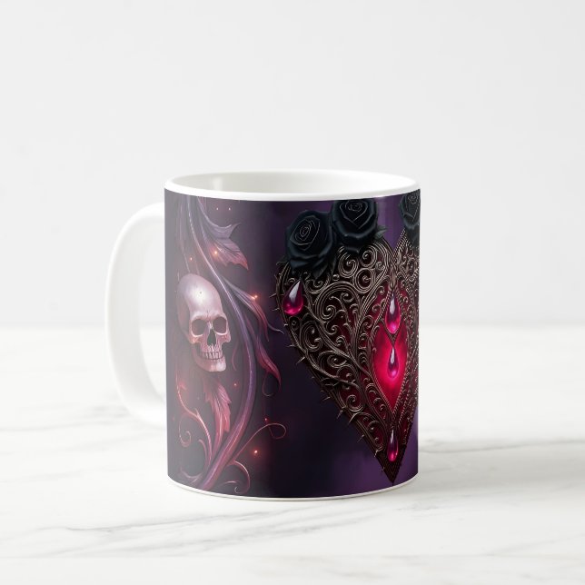 Vows Beyond the Veil – Gothic Wedding Art  Coffee Mug (Front Left)