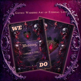 Vows Beyond the Veil – Gothic Wedding Art  Invitation