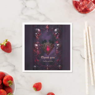 Vows Beyond the Veil – Gothic Wedding Art  Napkin