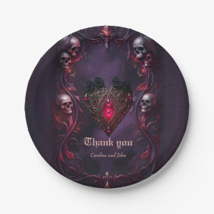 Vows Beyond the Veil – Gothic Wedding Art Paper Plate