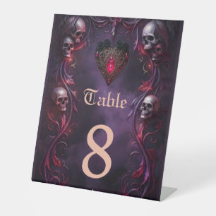 Vows Beyond the Veil – Gothic Wedding Art Pedestal Sign
