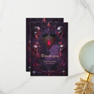Vows Beyond the Veil – Gothic Wedding Thank You Card