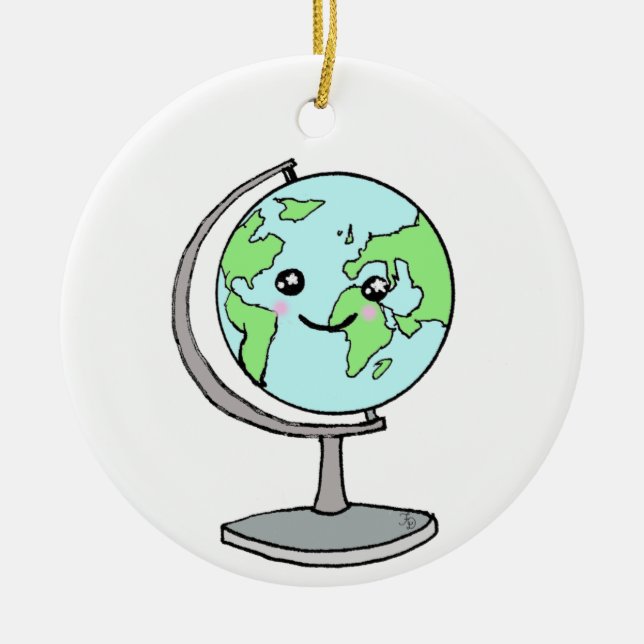 Voy a dar la vuelta al mundo ceramic ornament (Front)