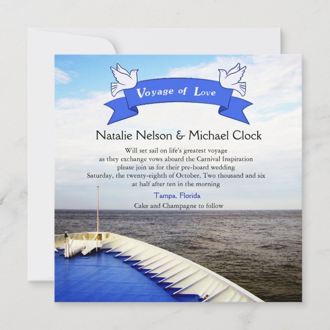Voyage of Love | Cruise Ship/Destination Wedding Invitation (Front)