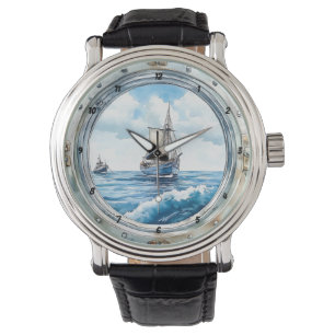 Voyage of Time" - Porthole Sailboat Watch