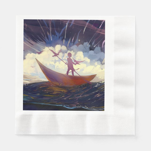 “Voyage Through the Storm Paper Napkin (Front)
