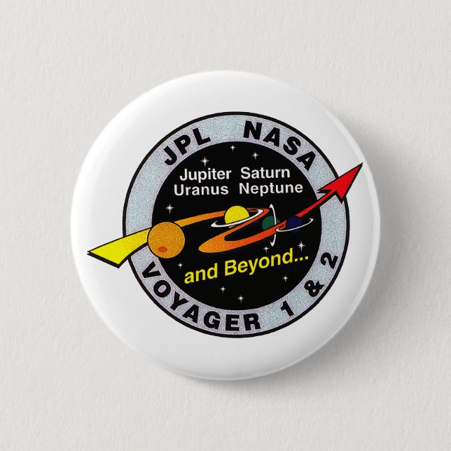 Voyager 1 & 2 6 cm round badge (Front)