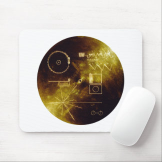 Voyager 1 + 2 Sounds of Earth Record Gold Cover Mouse Pad