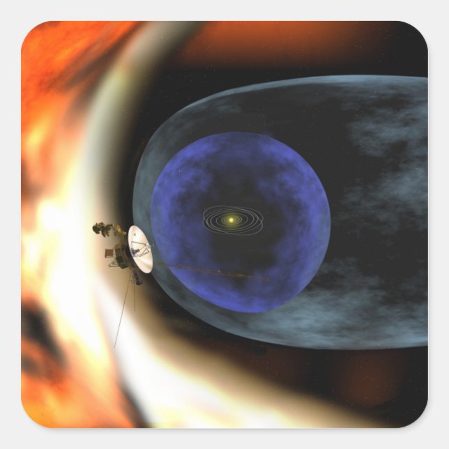 Voyager 2 spacecraft square sticker (Front)