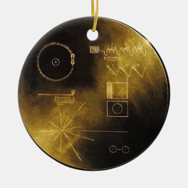 Voyager Golden Record Ceramic Tree Decoration (Front)