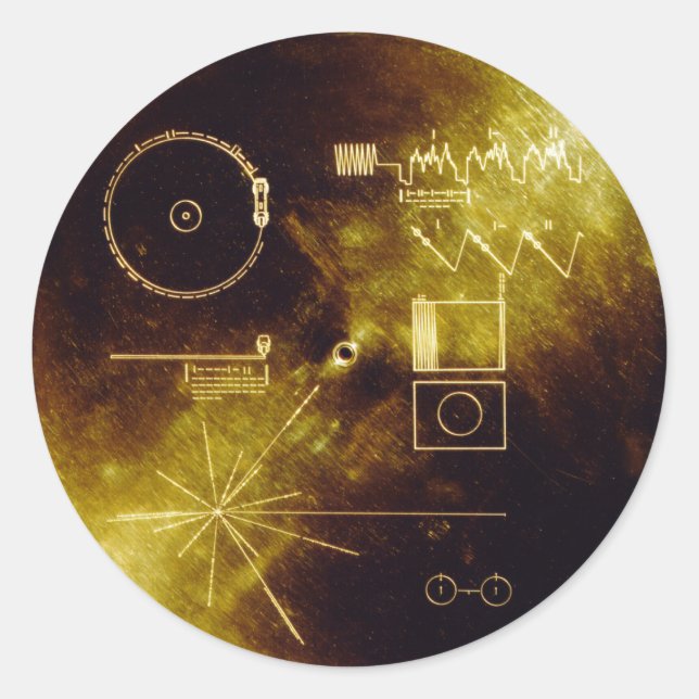 Voyager Golden Record Classic Round Sticker (Front)
