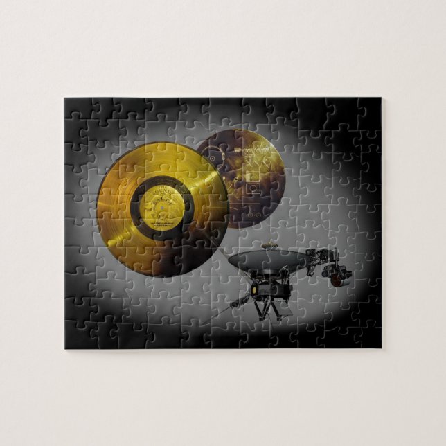 Voyager Spacecraft and Golden Record at 40 Jigsaw Puzzle (Horizontal)