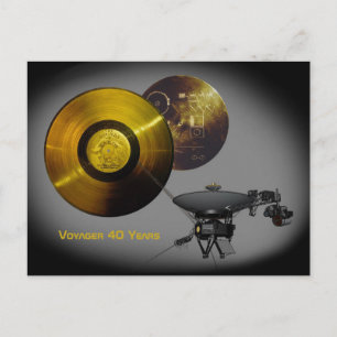 Voyager Spacecraft and Golden Record at 40 Postcard