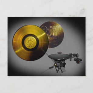 Voyager Spacecraft Golden Record and Cover Postcard