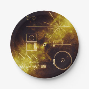 Voyager Spacecraft Golden Record Cover Paper Plate