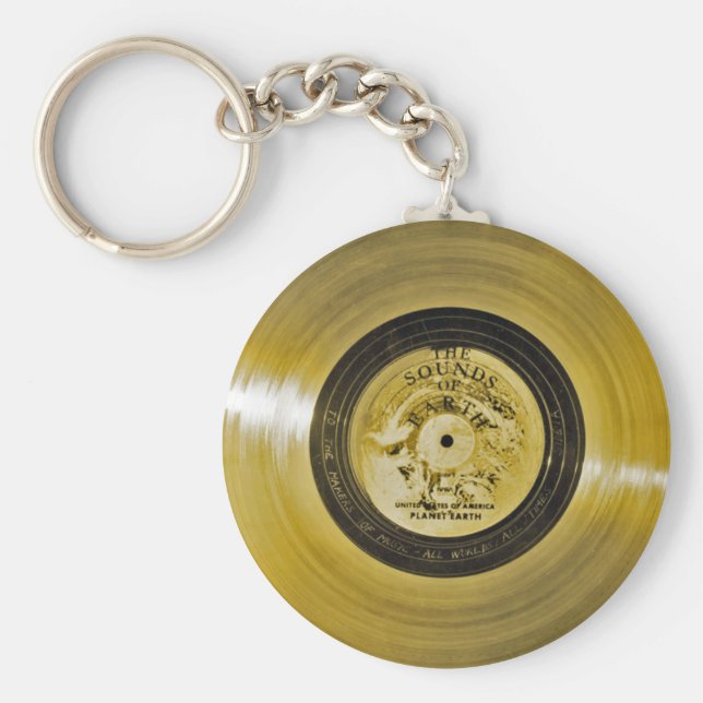 Voyager Spacecraft Golden Record Key Ring (Front)