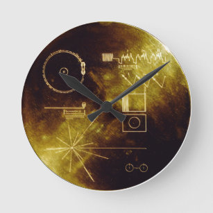 Voyager's Golden Record Round Clock