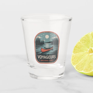 Voyageurs National Park Canoe Badge Shot Glass