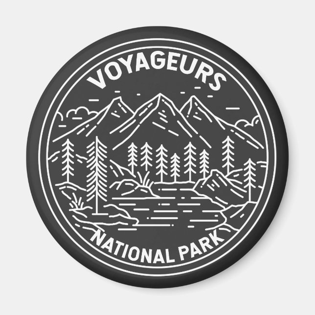 Voyageurs National Park Minnesota Vintage Monoline Magnet (Front)