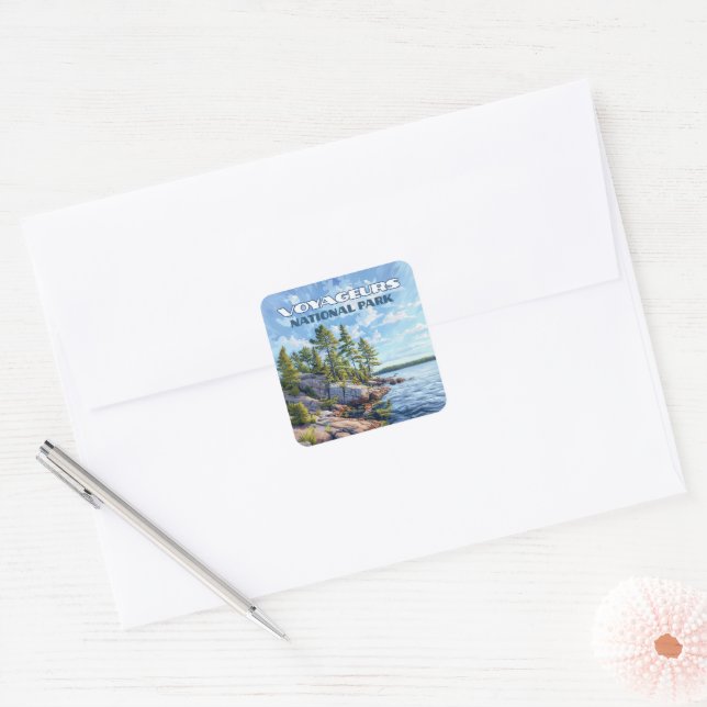 Voyageurs National Park Rainy Lake Minnesota Square Sticker (Envelope)