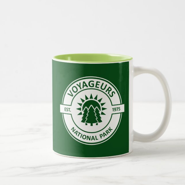 Voyageurs National Park Sun Trees Two-Tone Coffee Mug (Right)