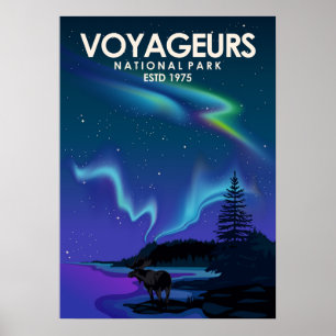 Voyageurs National Park Vintage Minimal Travel Poster