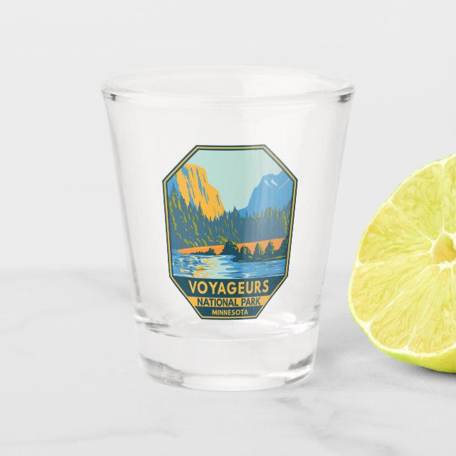 Voyageurs National Park Vintage Shot Glass (Front)