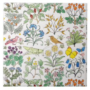 Voysey Apothecary's Garden Art Tile Trivet