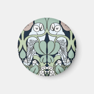 Voysey Art Nouveau Owl Nest Pattern Magnet