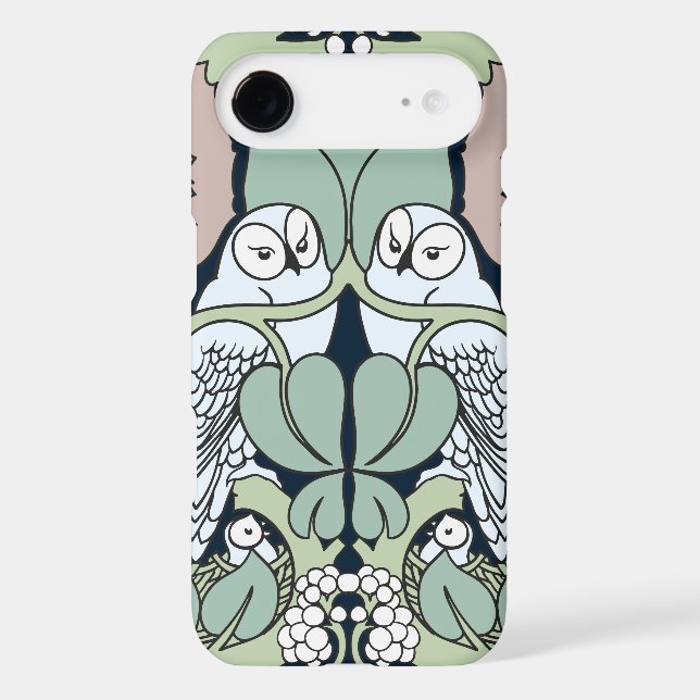 Voysey Art Nouveau Owls Nest Pattern iPhone 4 Case (Back)