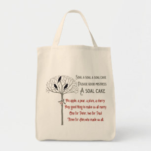 Voysey Rook and Holly Pattern Christmas Tote Bag