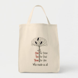 Voysey Rook and Holly Pattern Christmas Tote Bag