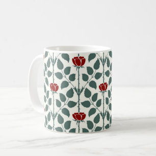 Voysey's Briar Rose, Dark Red Coffee Mug