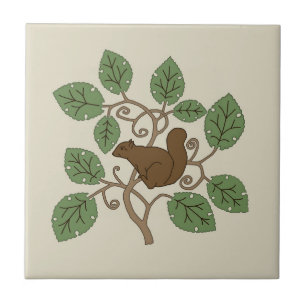 Voysey's Squirrel Ceramic Tile