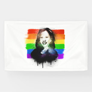 VP Kamala Harris LGBTQ Pride Flag Graffiti Banner