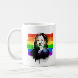 VP Kamala Harris LGBTQ Pride Flag Graffiti Coffee Mug