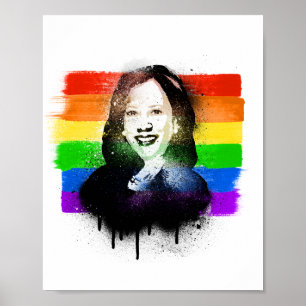 VP Kamala Harris LGBTQ Pride Flag Graffiti Poster