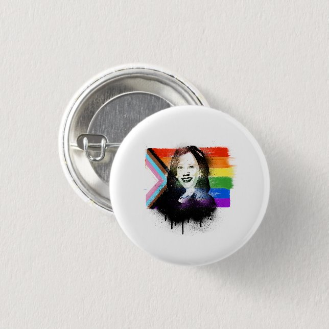 VP Kamala Harris LGBTQ Progress Pride Graffiti 3 Cm Round Badge (Front & Back)