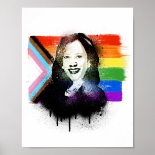 VP Kamala Harris LGBTQ Progress Pride Graffiti Poster