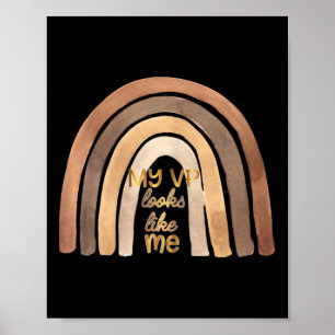 Vp Looks Like Me Kamala Harris Child Girl Rainbow Poster