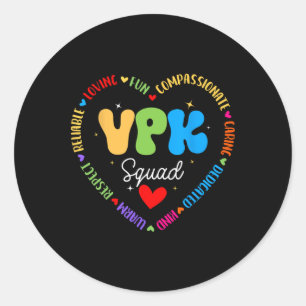Vpk Squad First Day Of Vpk Back To School Classic Round Sticker