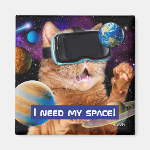 VR Cat In Space Magnet