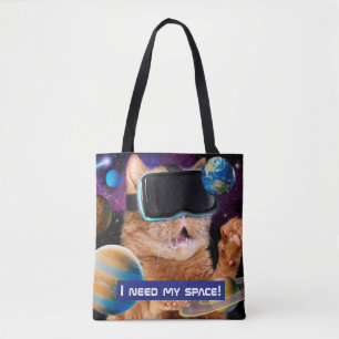 VR Cat In Space Tote Bag