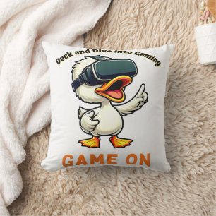 VR Duck Gamer Computer Nerd Cushion