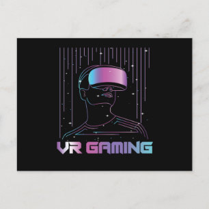 VR Gaming Virtual Reality Gamer Geek Nerd Gift Postcard