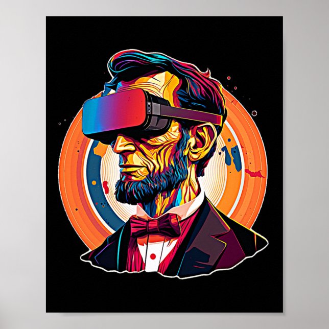 Vr Headset Abraham Lincoln Video Game Virtual Real Poster (Front)