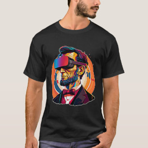 Vr Headset Abraham Lincoln Video Game Virtual Real T-Shirt